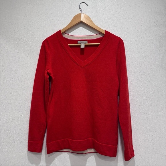 Banana Republic Red Extra Fine Merino Wool Sweater - Picture 1 of 4